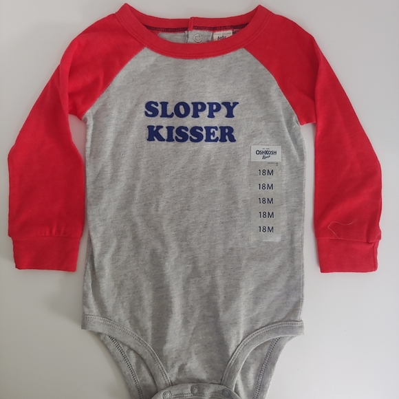 OshKosh B'gosh Sloppy Kisser bodysuit long sleeve size 18m